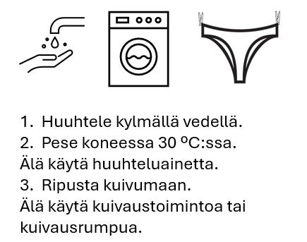 Kuukautisalushousut Midi briefs - runsas vuoto