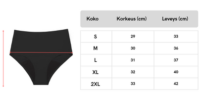 Kuukautisalushousut Midi briefs - normaali vuoto